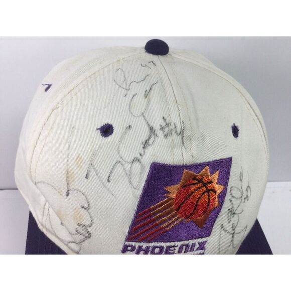 Vintage 90s Phoenix Suns Hat Signed Cap By #35 Joe Kleine # 43 Chris Carr # 4 MF - Picture 5 of 12